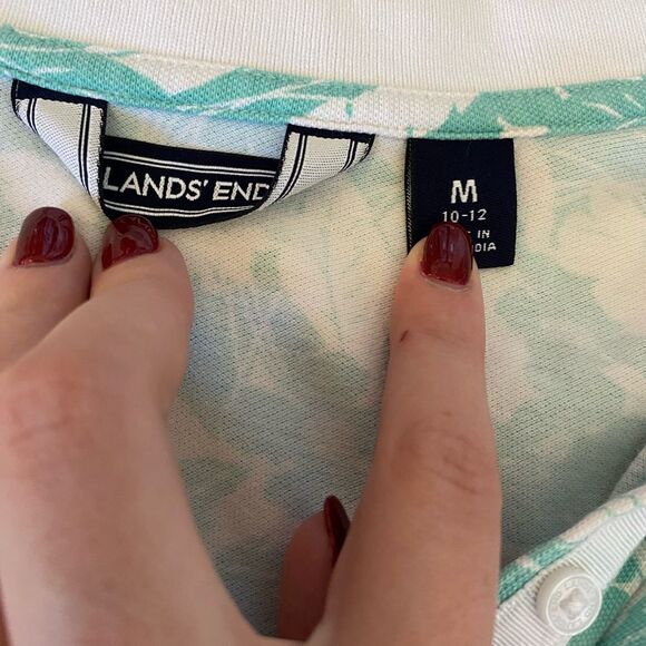 Bundle Lands End Medium Polo Blue Daisy Collared Shirts - Picture 3 of 7